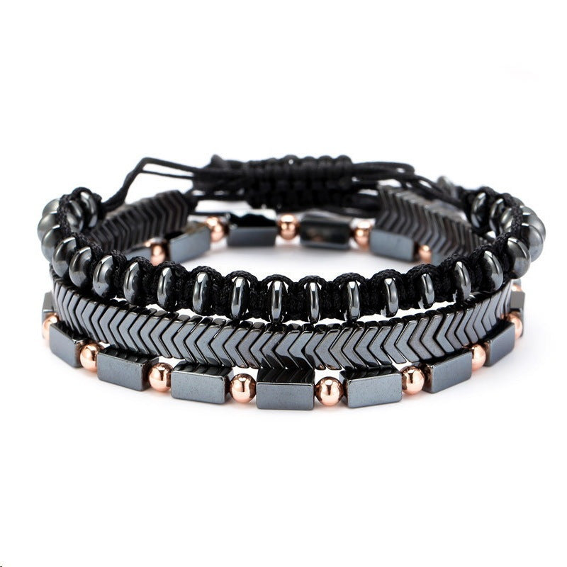 Ensemble De Bracelets En Perles De Pierre Pour Hommes